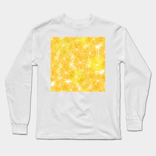 Orange transparent slices. Summer tropical translucent citrus fruits. Long Sleeve T-Shirt